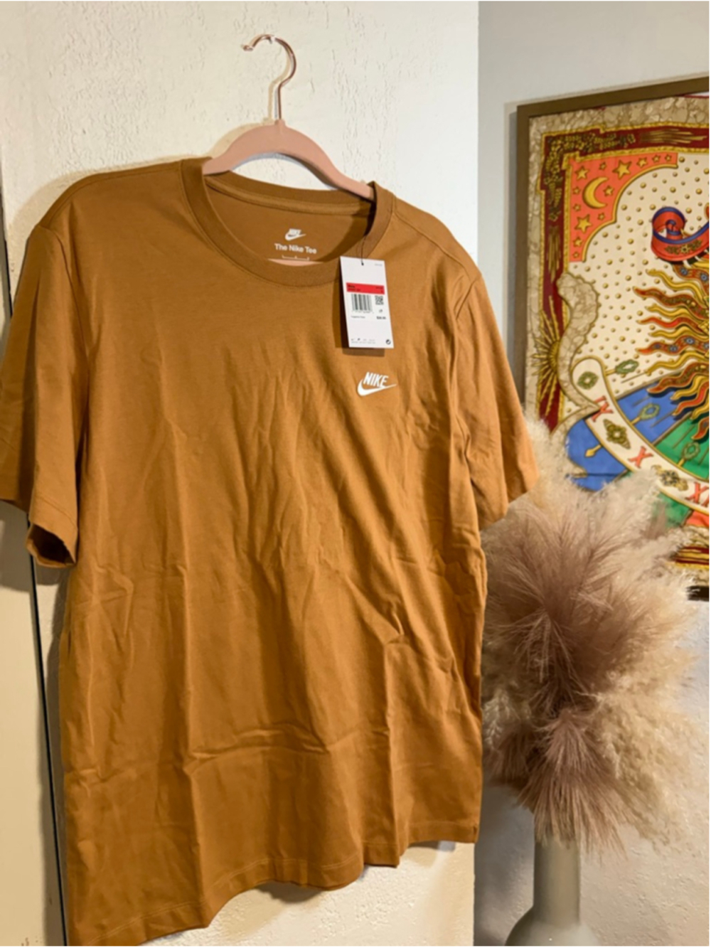 NWT, Nike Men's Sportswear Club T-Shirt, tan color, Large